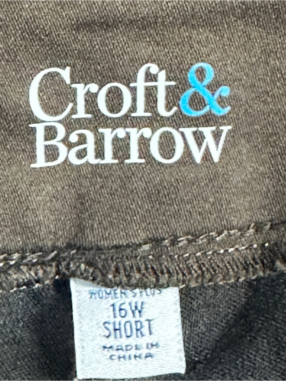 Croft & Barrow Effortless Stretch Brown Pull-On Crop Pants 16W Short - Picture 5 of 8